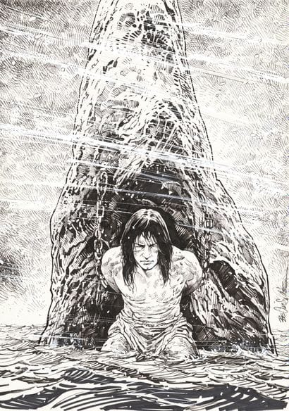 Christophe BEC (né en 1969)
Thorgal au rocher...