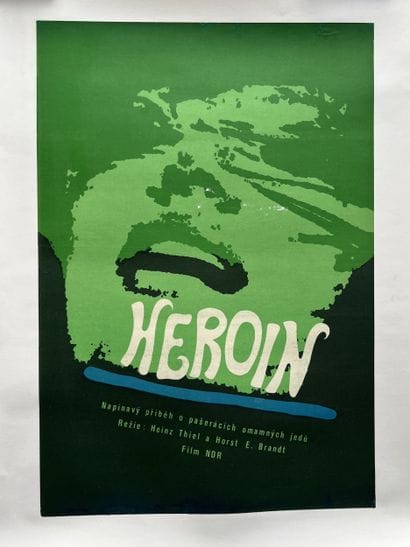 HEROIN Heinz Thiel 1968 36x50cm Czech Poster...