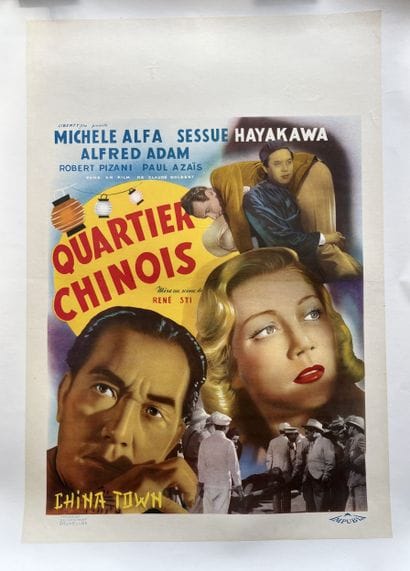 CHINATOWN René Sti 1947 36x56 cm Belgian...