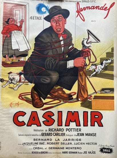 CASIMIR Richard Pottier 1950 60x80cm French...
