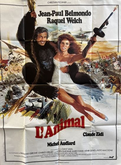 L’ANIMAL Claude Zidi 1977 120x160cm Affiche...