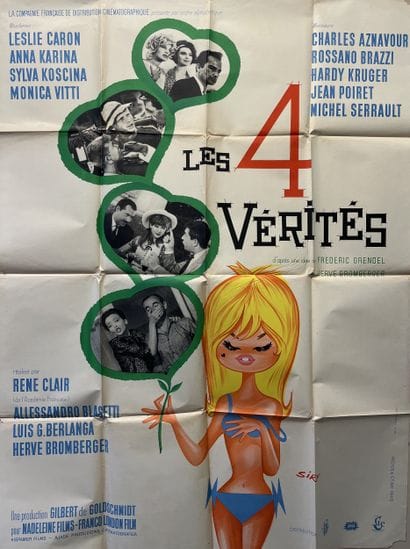 LES 4 VERITES Film collectif 1962 120x160cm...