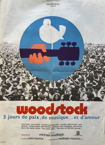 WOODSTOCK Michael Wadleigh 1970 60x80cm French...