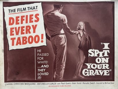 I SPIT ON YOUR GRAVE Michel Gast 1959 70x56cm...