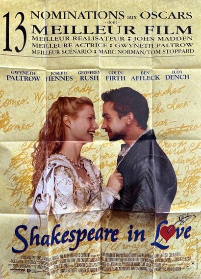 SHAKESPEARE IN LOVE John Madden 1998 120x160cm...