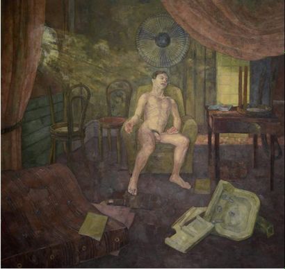 Calum FRASER (1956)
Sunlit room Huile sur...
