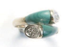 Bague formant toi et moi en or jaune 18K...