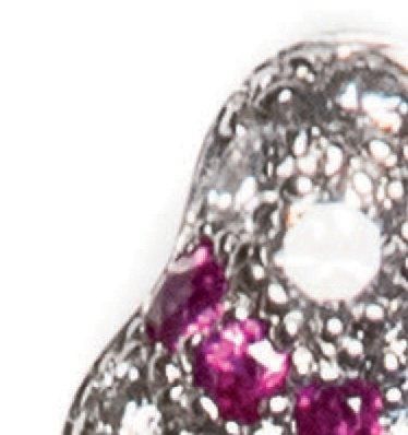 Bague fleur «Margot» en or gris 18K le coeur...