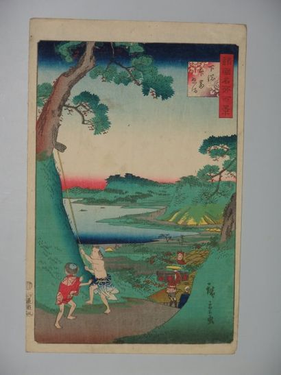 Estampe de Hiroshige, série des 100 provinces,...