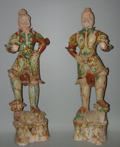 TANG (618 - 907)
Paire de Lokapâla « Gardiens...