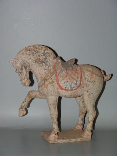 Cheval à la jambe antérieure droite levée...