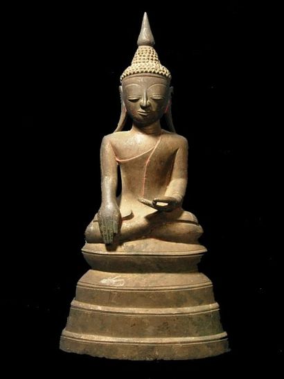 Bouddha. En bronze. Birmanie, Shan. XVIIIe...