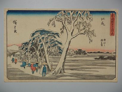 Estampe de Hiroshige, série du Gyosho Tokaido,...