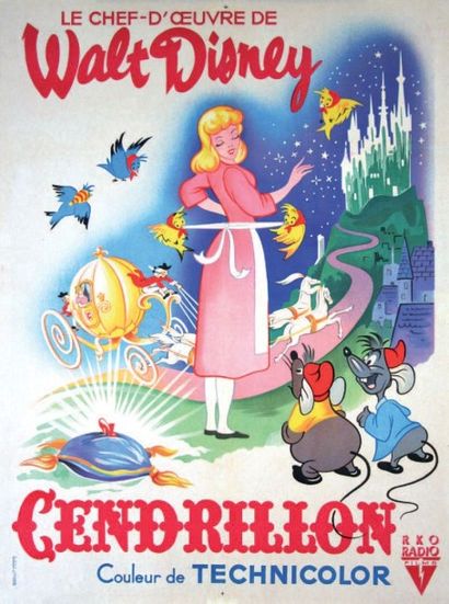 CENDRILLON DISNEY Walt - 1950 60x80cm Affiche...