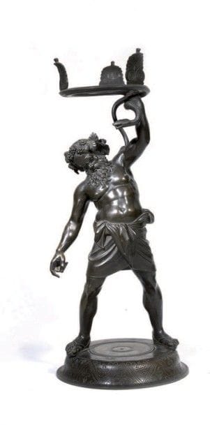 Trépied en bronze figurant Bacchus
Reproduit...