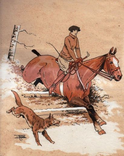 LE RALLIC
La Cavalière.
Gouache sur papier,...