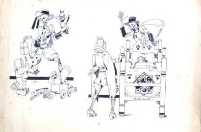JOBBÈ DUVAL
«Le Filleul et l'Ankou».
Encre...