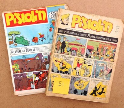 PISTOLIN.
Lot des numéros 1 à 54 (sauf n°2)....