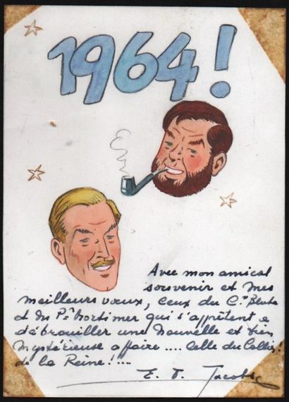 Carte de voeux pour l'année 1964.
Carte format...