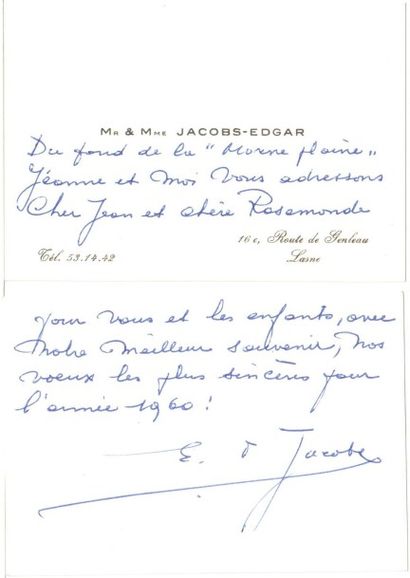 Carte de visite autographe signée, avec Voeux...