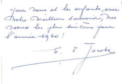 Carte de visite autographe signée, avec Voeux...