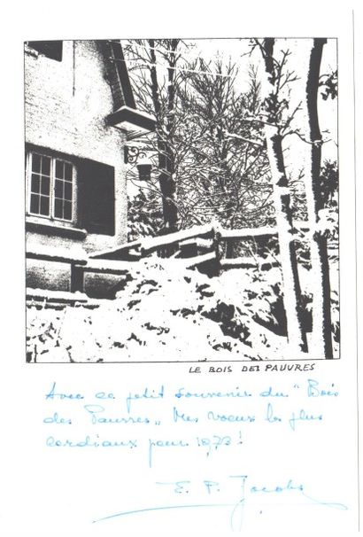 Carte de voeux 1973 «Le Bois des Pauvres...