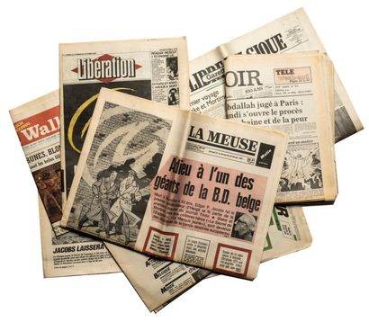 Ensemble de 8 Journaux annonçant la disparition...