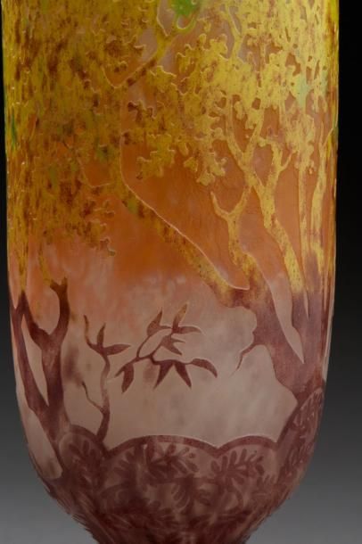 DAUM Nancy

«Arbres jaunes»
Vase cylindrique...