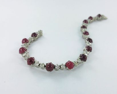 750-thousandths white gold bracelet set alternately...