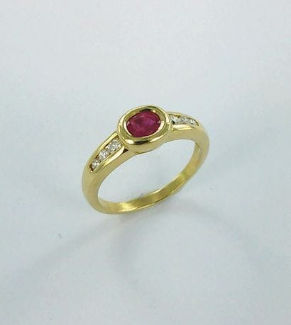 750-thousandths two-tone gold ring set with...