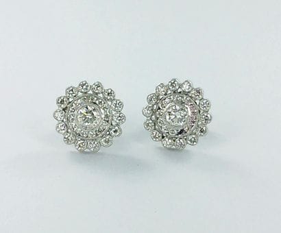 Paire de boucles d'oreilles or gris 750 millièmes...