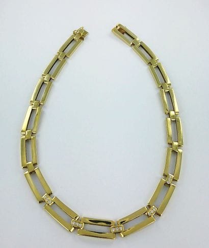 750-thousandths gold necklace with large...