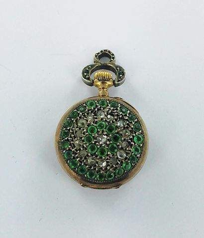 750-thousandths gold collar watch set with...