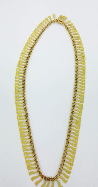 Draped necklace in 750-th gold and brushed...