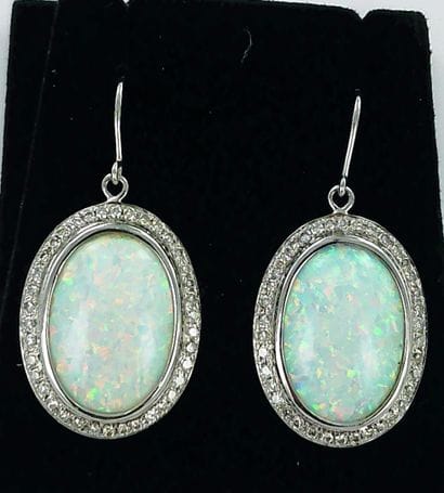 Paire de pendants d'oreilles or gris 585...