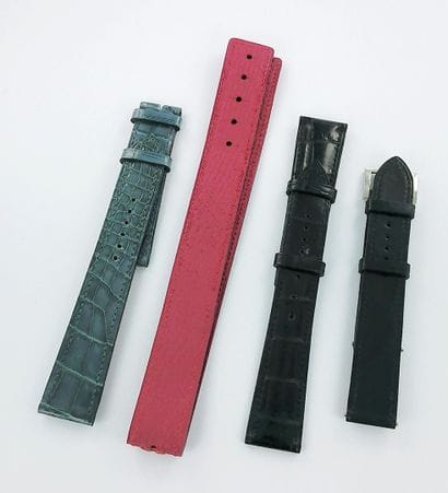 Four leather watch straps, including one...