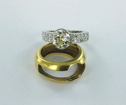 Bague transformable amovible or gris 750...