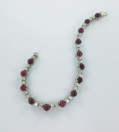 750-thousandths white gold bracelet set alternately...