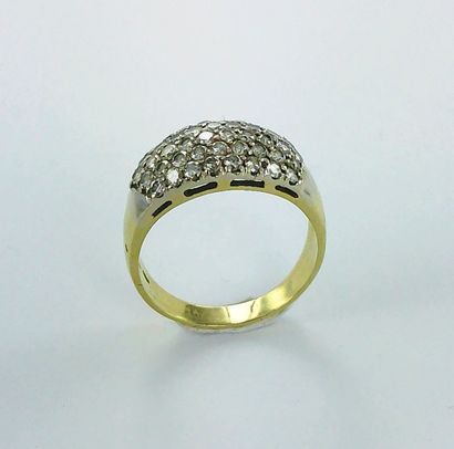 Bague or 750 millièmes sertie de diamants...
