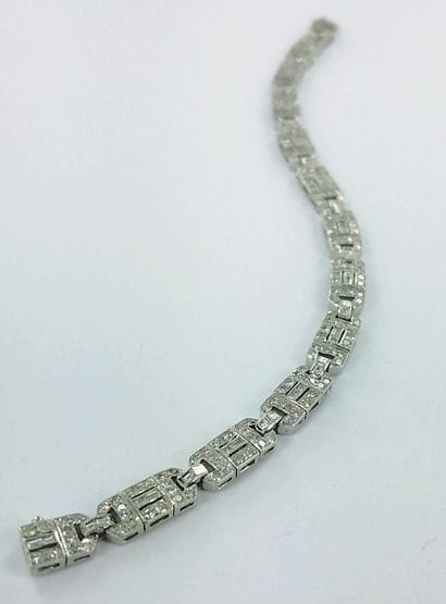 Bracelet or gris 750 millièmes à motifs articulés...