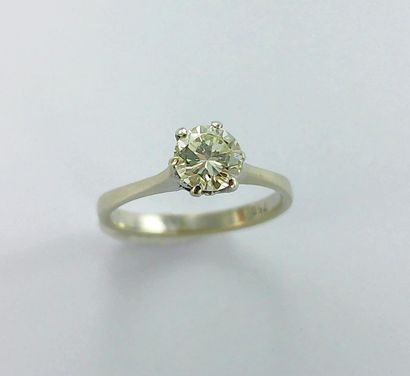 750-thousandths white gold ring set with...