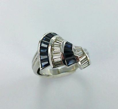 750-thousandths white gold ring set with...