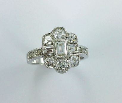 750-thousandths white gold ring set with...