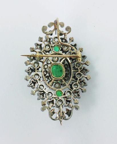 Broche Pendentif argent et or 750 millièmes...