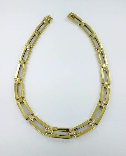 750-thousandths gold necklace with large...
