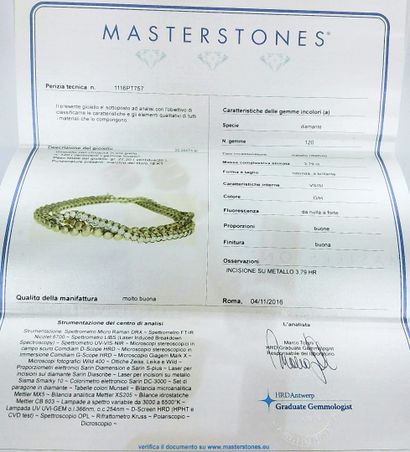 Collier rivière or 750 millièmes serti de...