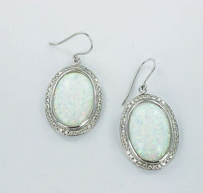 Paire de pendants d'oreilles or gris 585...