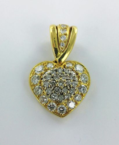 750-thousandths gold heart pendant with brilliant-cut...