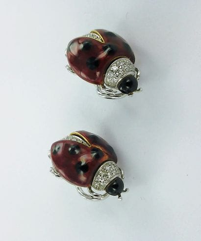 NARDI.
Paire de boucles d'oreilles Coccinelles...