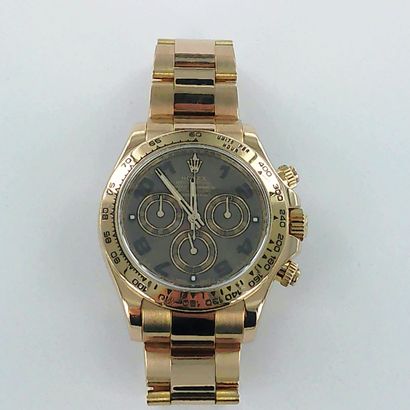 ROLEX, Daytona.
750-thousandths rose gold...